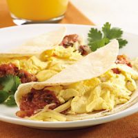 Egg Soft Taco with Santa Fe Verde Sauce