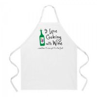 I Love Cooking with Wine Apron