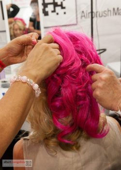Dinair Hand-dyed Pink Hair Piece for Emmy night