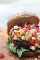 Bison Burger with Roasted Corn Salsa