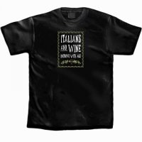 Italians and Wine Black T-Shirt (Medium)