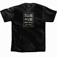 Italians and Wine Black T-Shirt (X-Large)