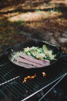 Turkey Bacon and grilled vegetables