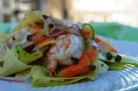 Vegetable Carpaccio with Citrus Marinated Shrimp