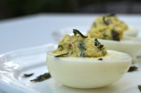 Wasabi Deviled Eggs with Nori