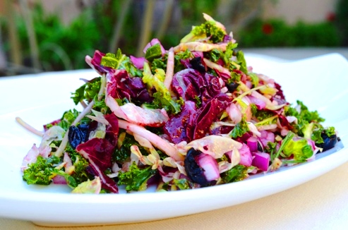 Kale Salad with Wild Blueberry Vinaigrette