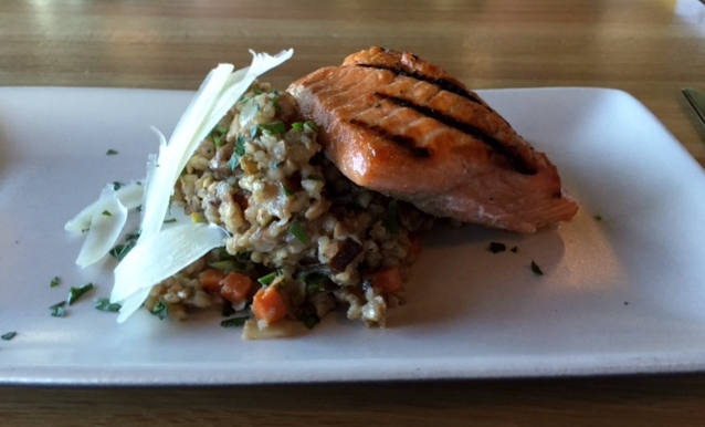 Grilled Salmon with Toasted Buckwheat Salad and Autumn Vegetables