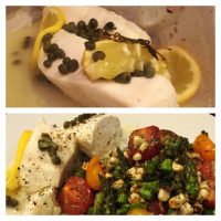 Parchment Poached Halibut with veggies