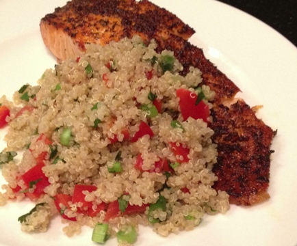 Oven Grilled Salmon with Quinoa