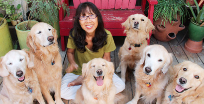 Sanae Suzuki with her dogs