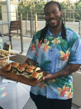 Curtis serving up the All-American Burger