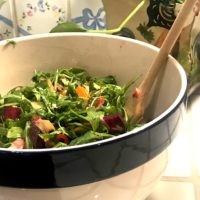 Arugula Salad with Beets, Mandarin Orange, and Artichoke Hearts