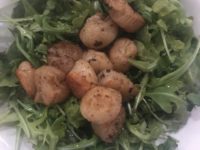 Grilled Scallops with Arugula