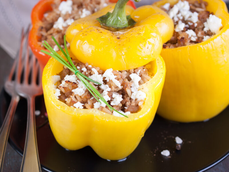 Turkey Quinoa Stuffed Peppers
