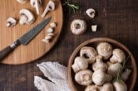 Fresh mushrooms meatloaf