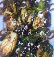 Roasted Brussels Sprouts with feta