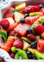 Fresh Fruit Salad with Champagne Rosemary Syrup