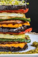 Portobello Mushroom stack with roasted vegetables