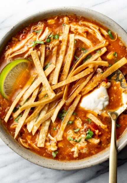 Tortilla Soup with Green Chiles