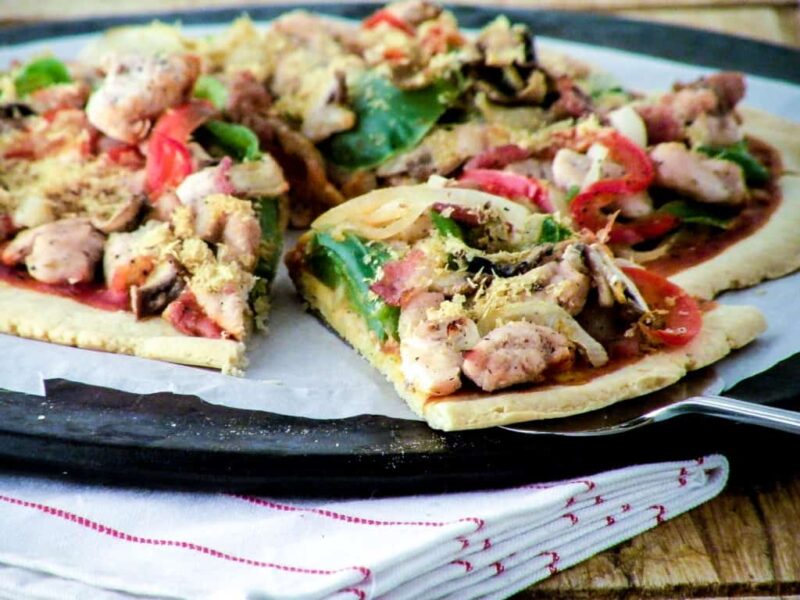 Pizza Crust with toppings