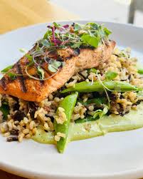 Wild Rice Salad with salmon