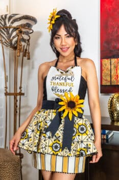 Bee Blessed Couture Apron presented by The Bikini Chef