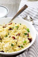 Orzo with cranberries lemon vinaigrette