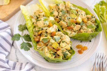 Curried Turkey Salad in lettuce cups