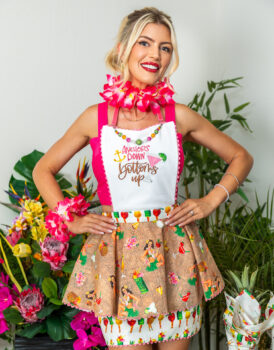 The Tiki Apron by Couture Aprons for The Bikini Chef®