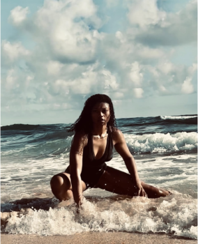 Aubrey Fry beach shot and contestant ANBC
