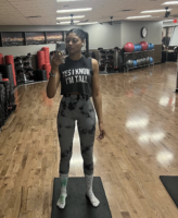 Aubrey Fry at the gym and contestant for America's Next Bikini Chef