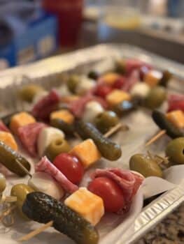 Savory skewers for Charcuterie Cups