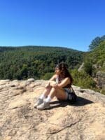 Karen Castro on top of the mountain