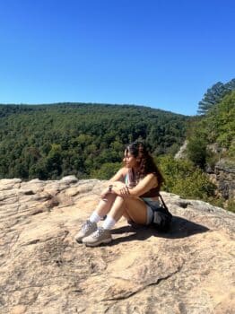 Karen Castro on top of the mountain