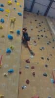 Karen Castro rock climbing